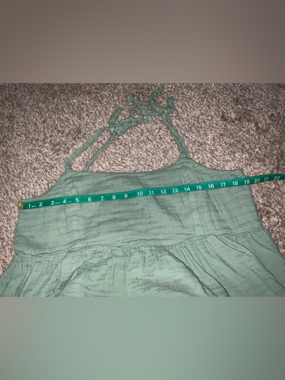 Old Navy Olive Green Tie-Strap Crinkle Cotton Peplum Camisole Top Large - Picture 6 of 7